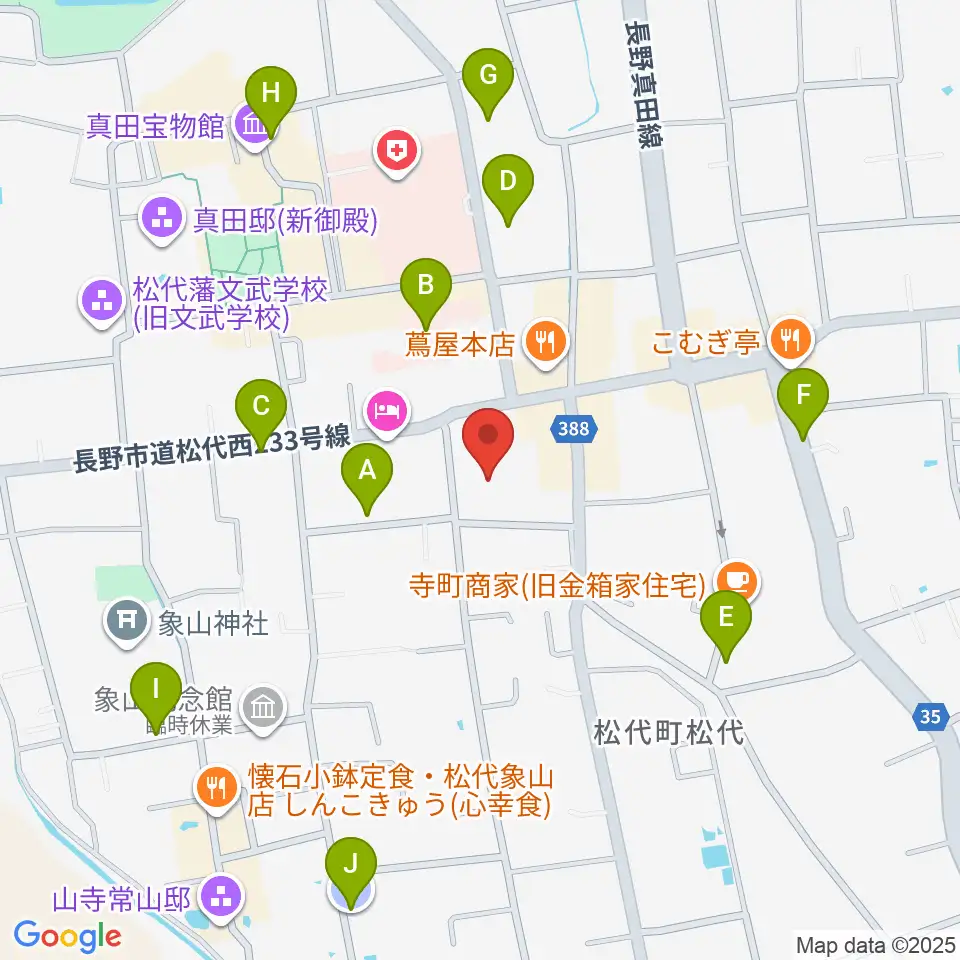 長野市松代文化ホール周辺の駐車場・コインパーキング一覧地図