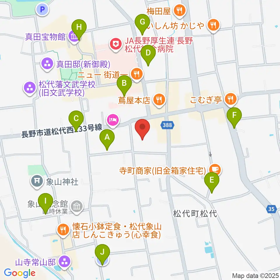 長野市松代文化ホール周辺の駐車場・コインパーキング一覧地図