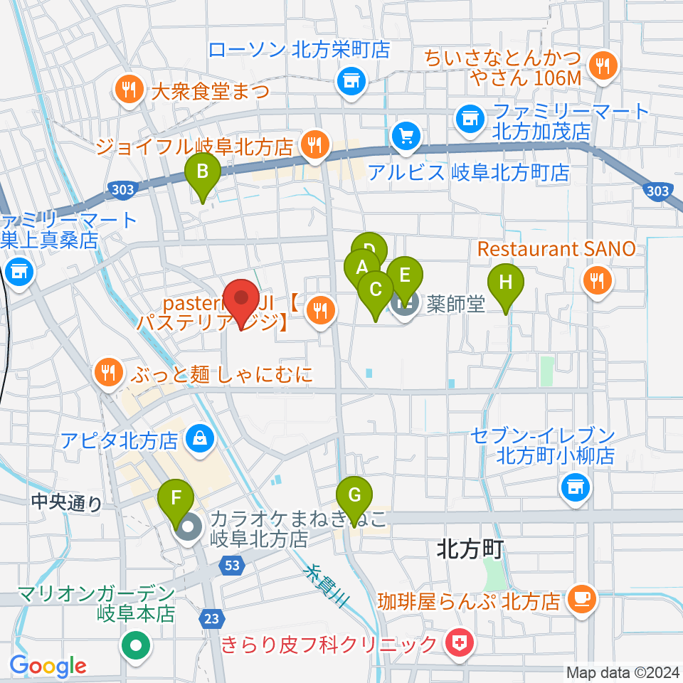 北方町ホリモク生涯学習センターきらり周辺の駐車場・コインパーキング一覧地図