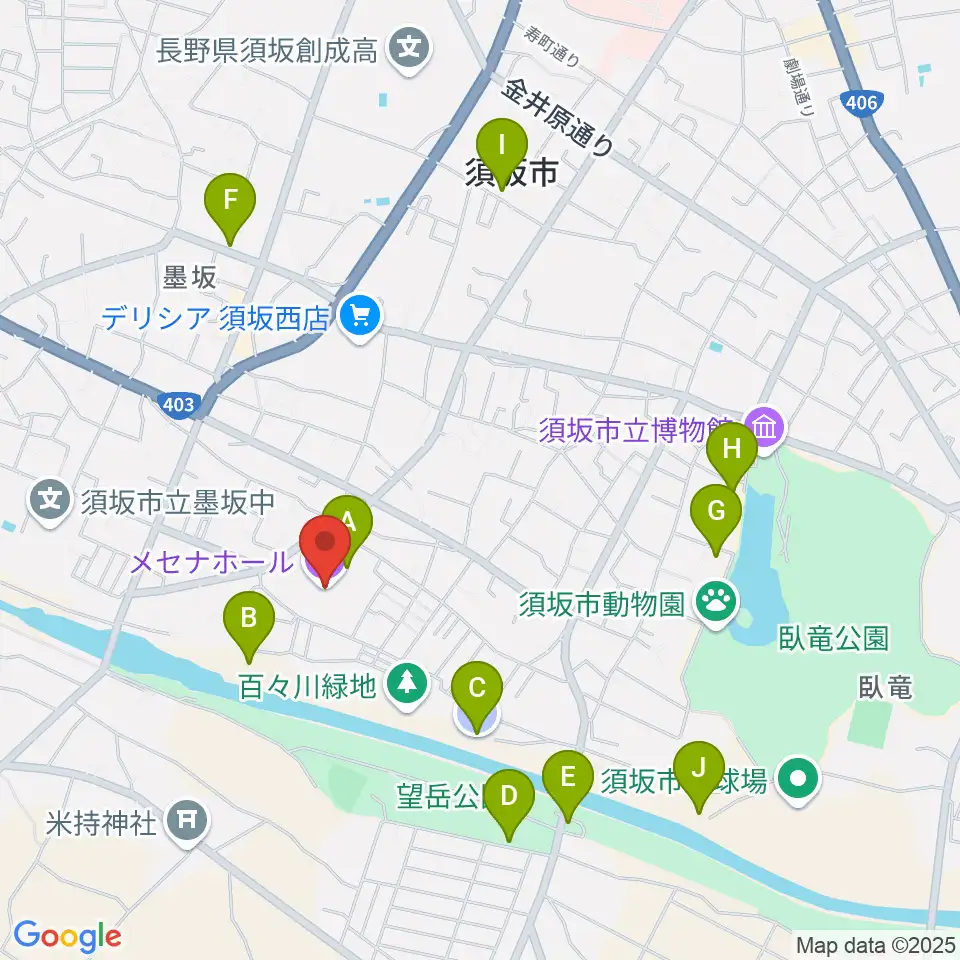 須坂市文化会館メセナホール周辺の駐車場・コインパーキング一覧地図