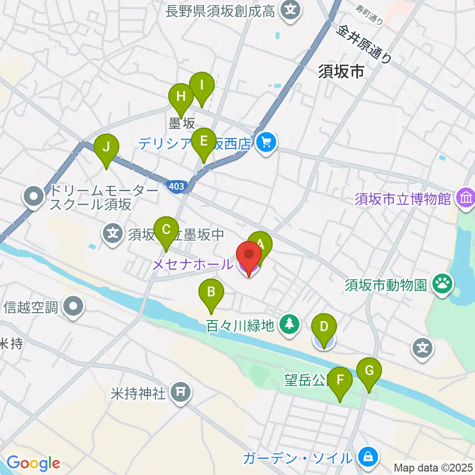 須坂市文化会館メセナホール周辺の駐車場・コインパーキング一覧地図