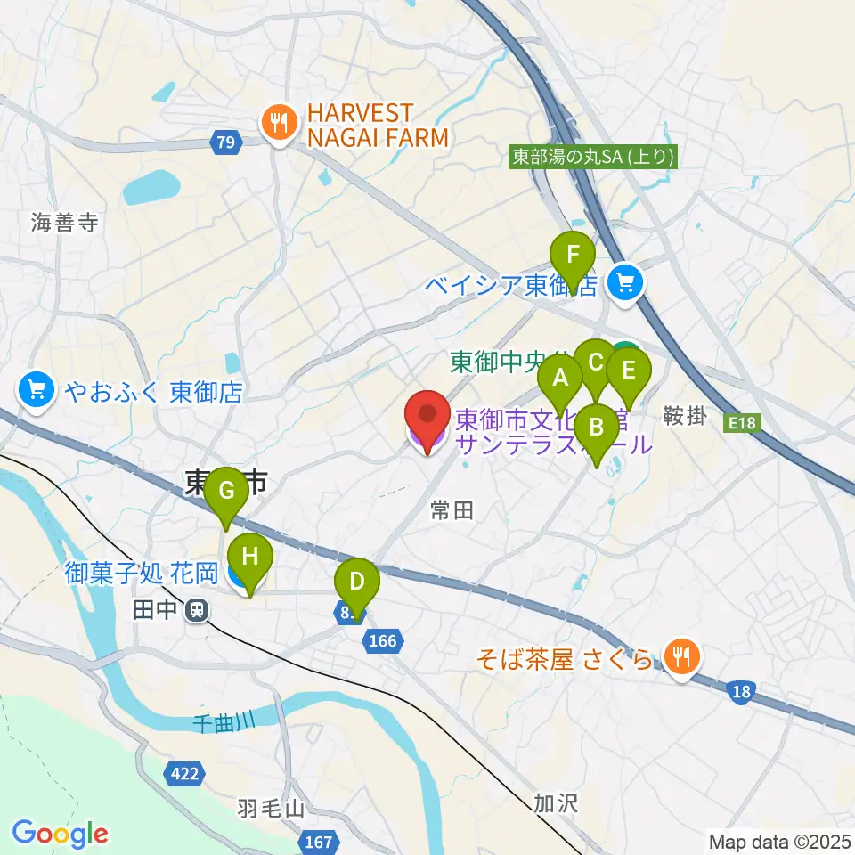 東御市文化会館サンテラスホール周辺の駐車場・コインパーキング一覧地図