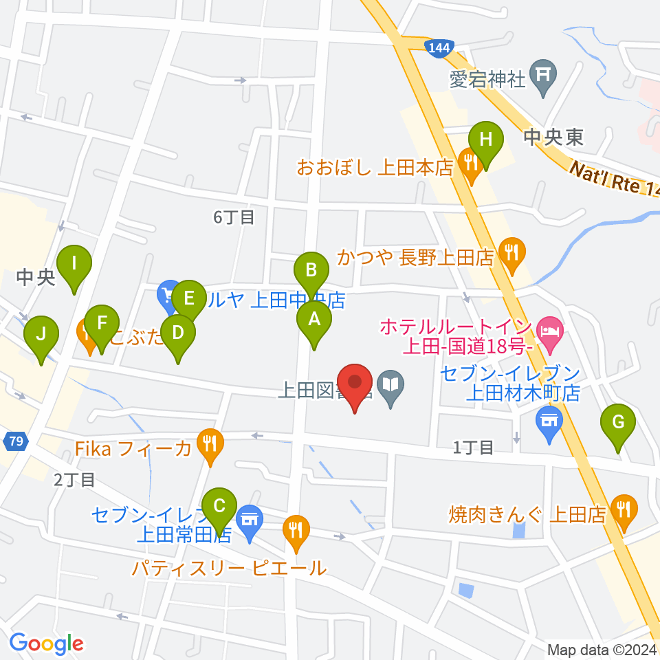 上田文化会館周辺の駐車場・コインパーキング一覧地図