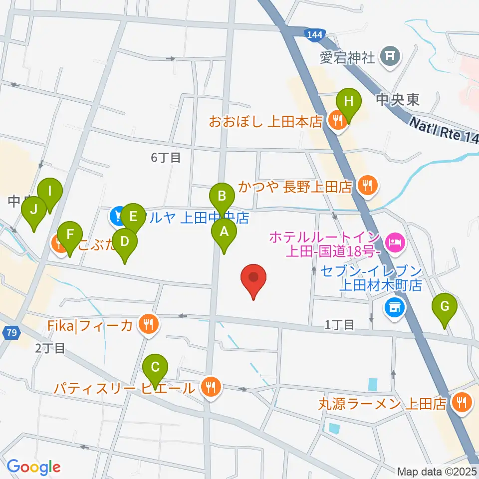上田文化会館周辺の駐車場・コインパーキング一覧地図