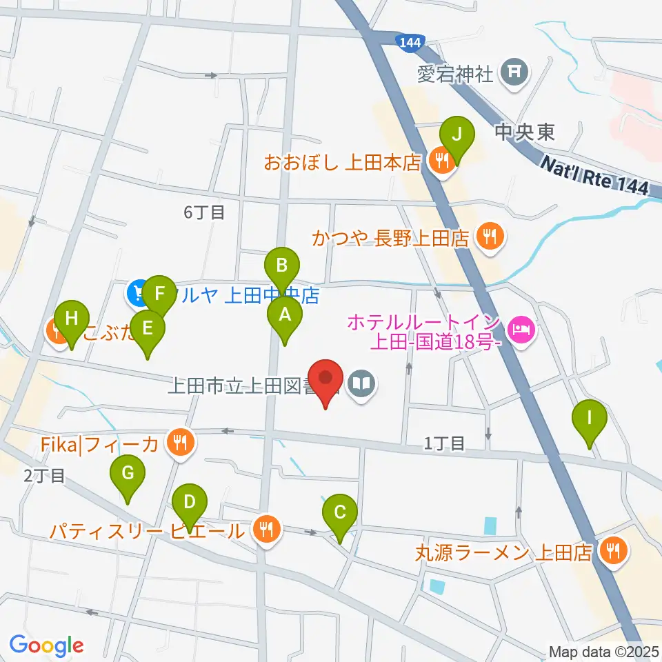 上田文化会館周辺の駐車場・コインパーキング一覧地図