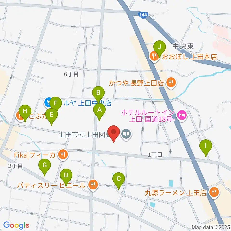 上田文化会館周辺の駐車場・コインパーキング一覧地図