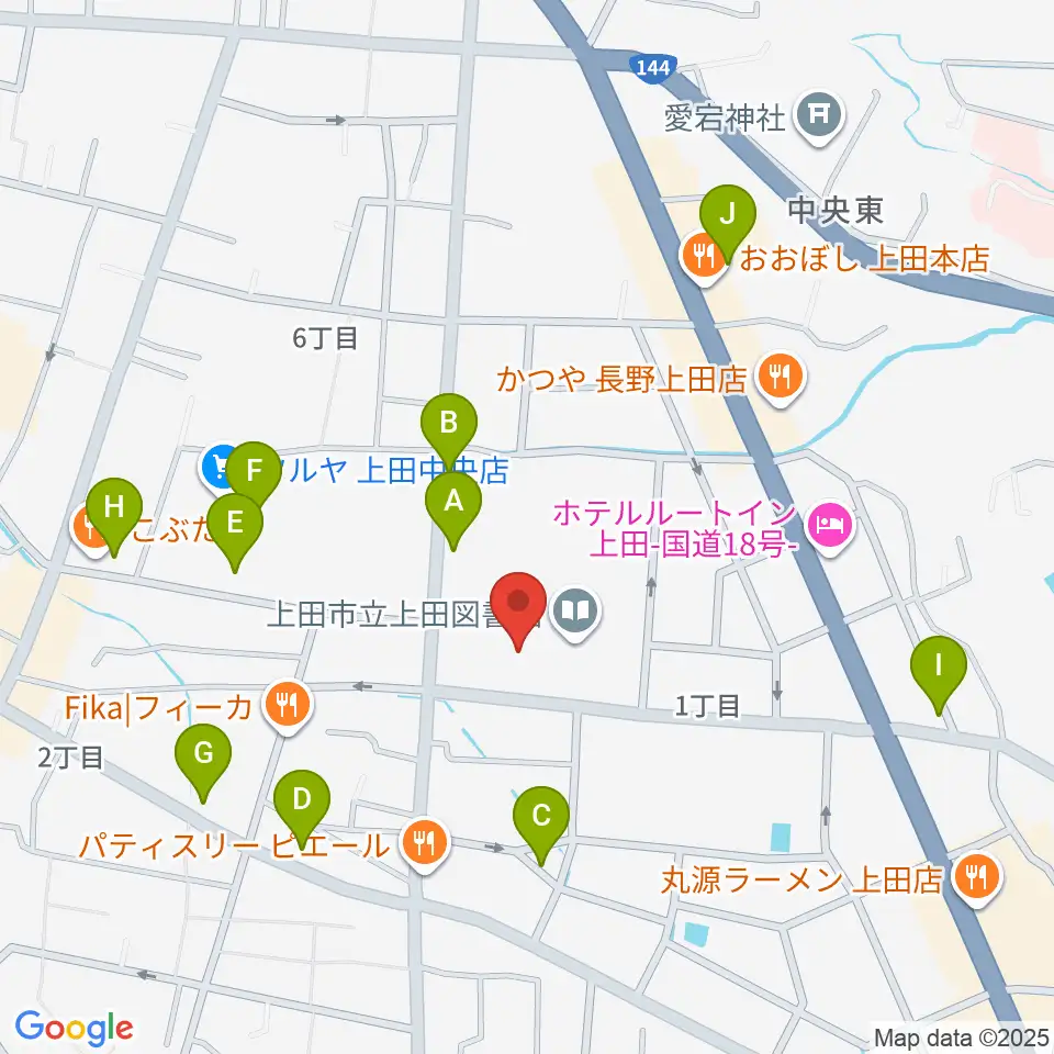 上田文化会館周辺の駐車場・コインパーキング一覧地図