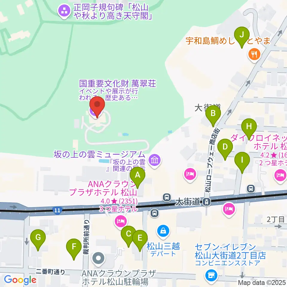 萬翠荘周辺の駐車場・コインパーキング一覧地図
