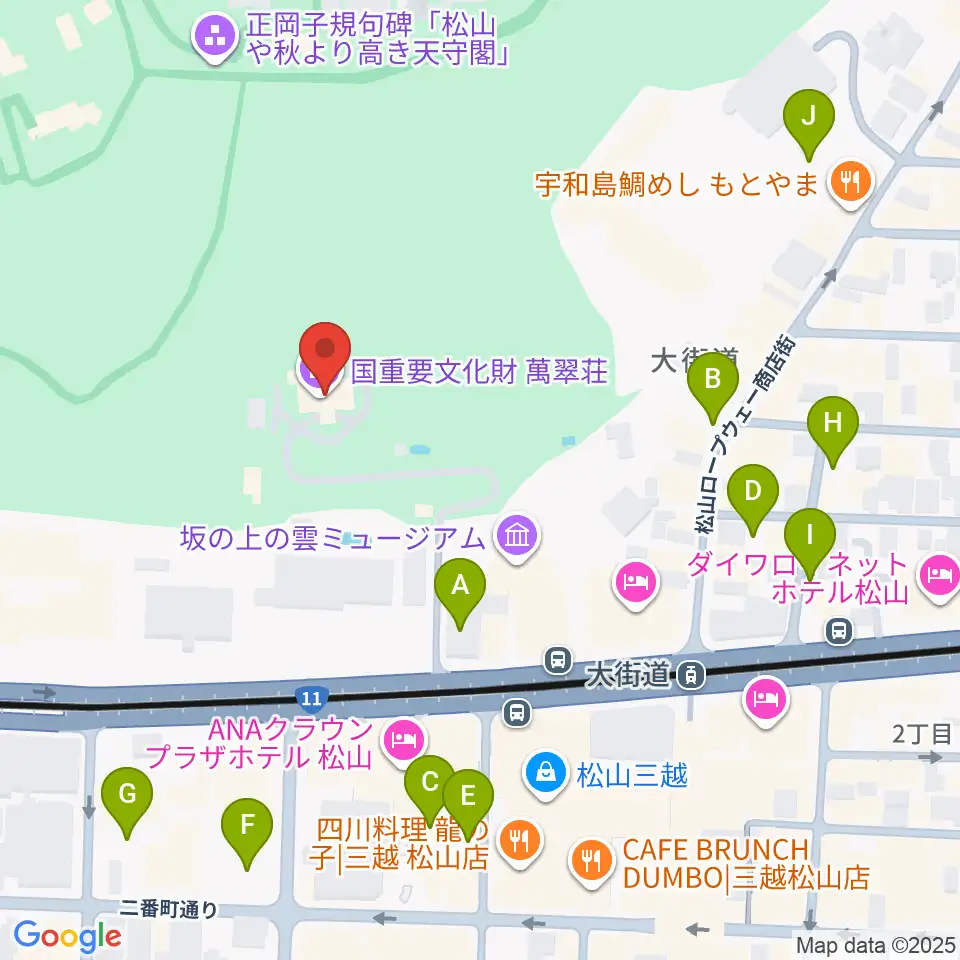 萬翠荘周辺の駐車場・コインパーキング一覧地図