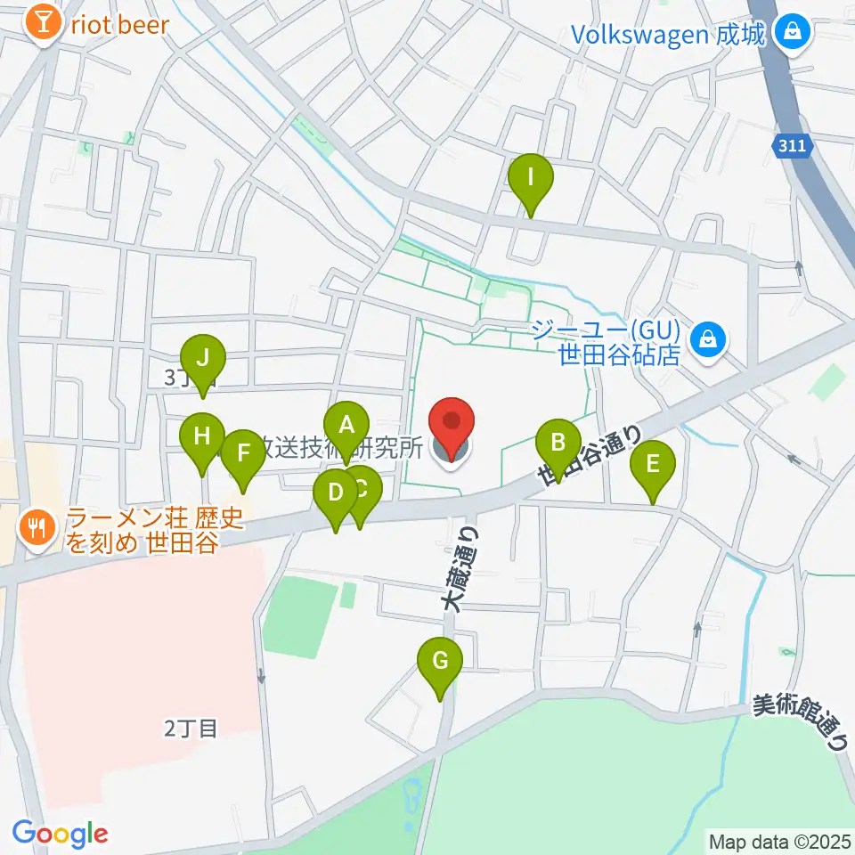 NHK技研講堂周辺の駐車場・コインパーキング一覧地図