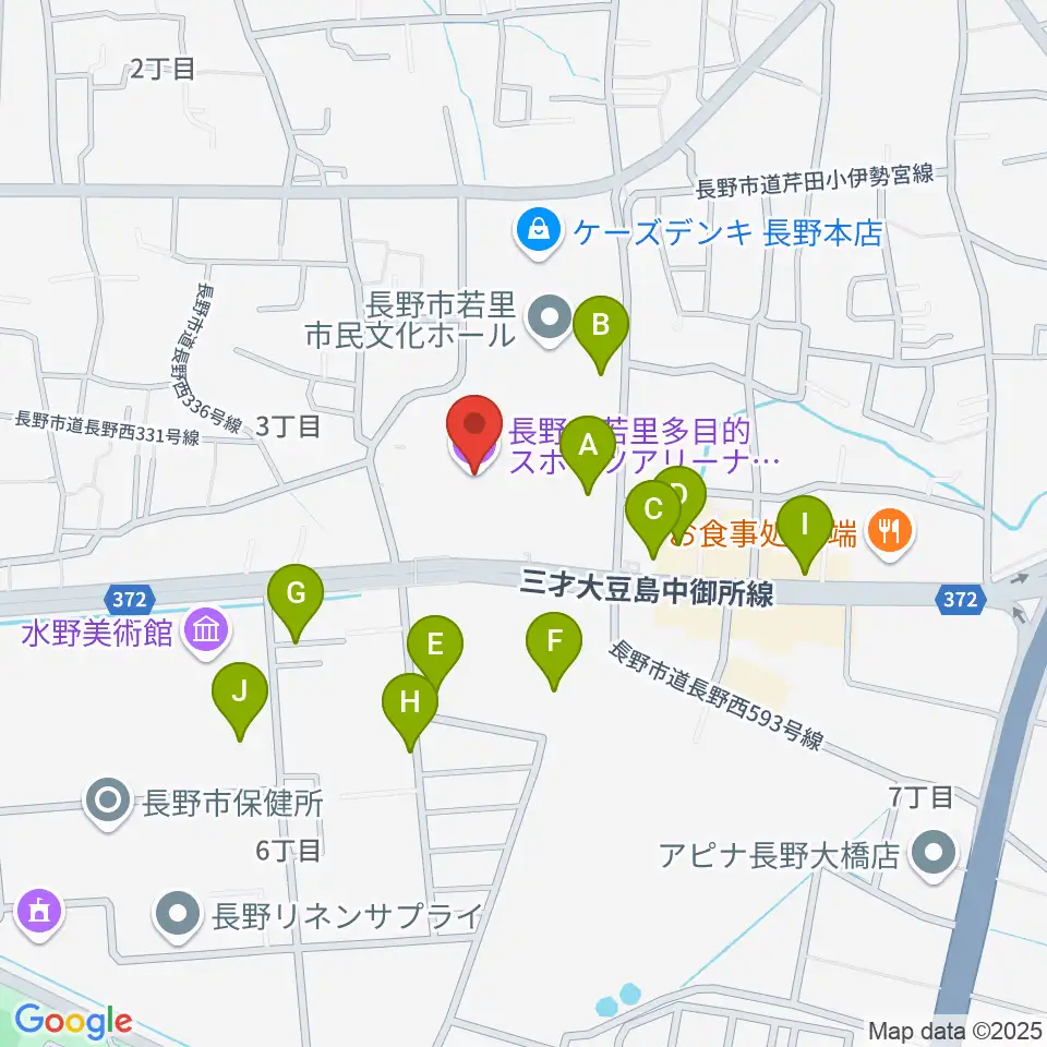 長野ビッグハット周辺の駐車場・コインパーキング一覧地図
