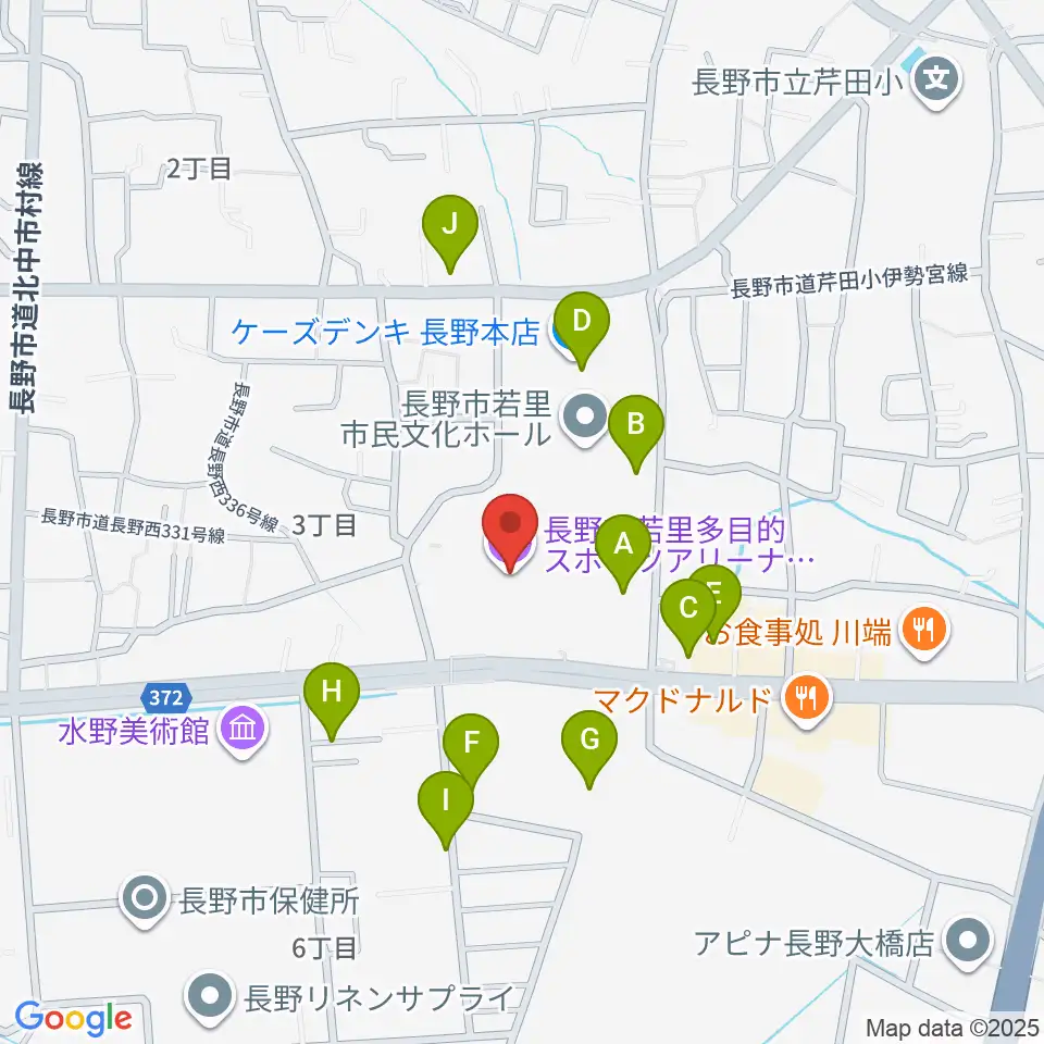 長野ビッグハット周辺の駐車場・コインパーキング一覧地図