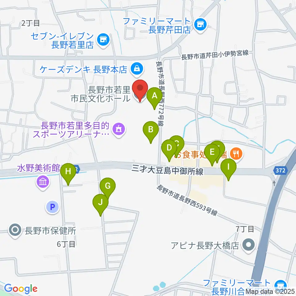 若里市民文化ホール周辺の駐車場・コインパーキング一覧地図
