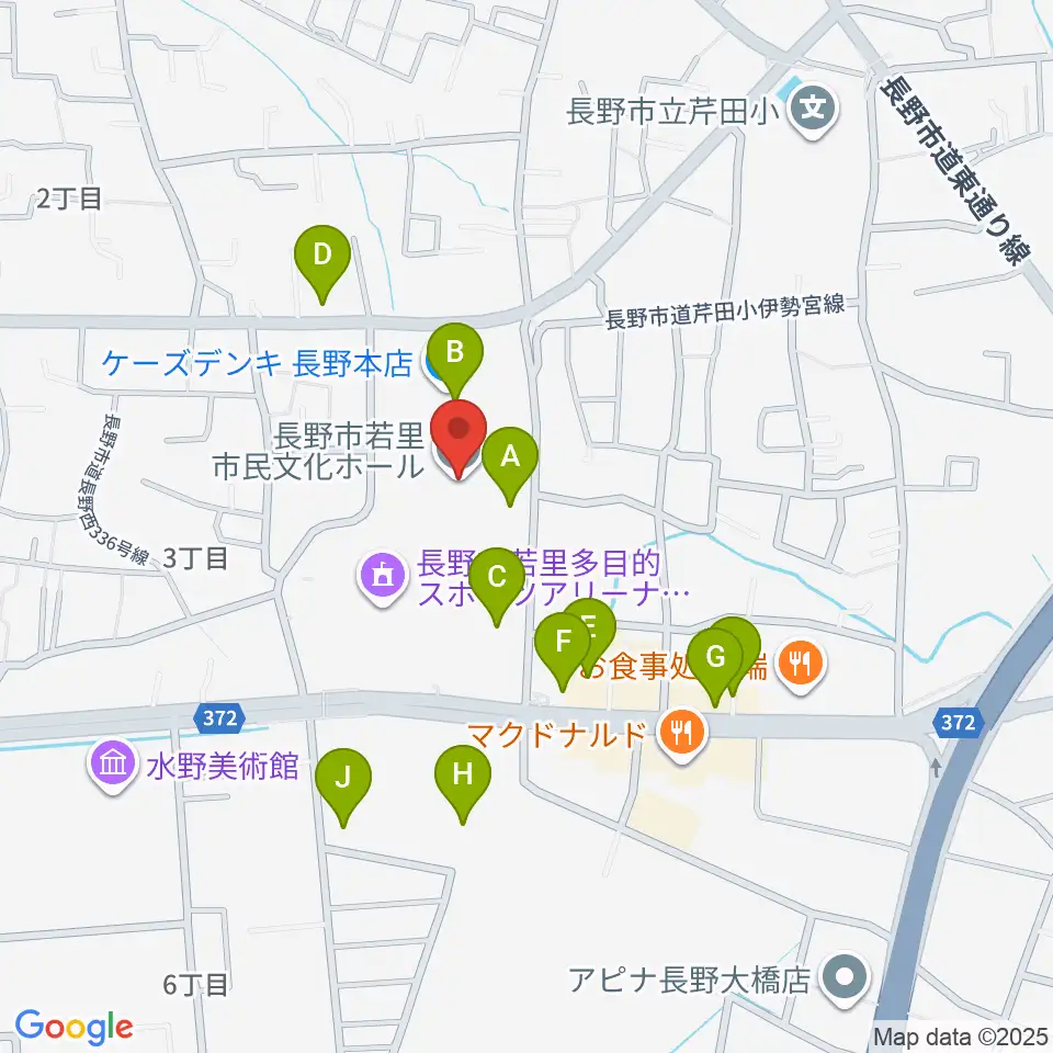 若里市民文化ホール周辺の駐車場・コインパーキング一覧地図