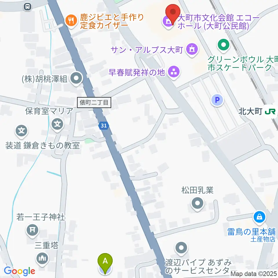 大町市文化会館エコーホール周辺の駐車場・コインパーキング一覧地図