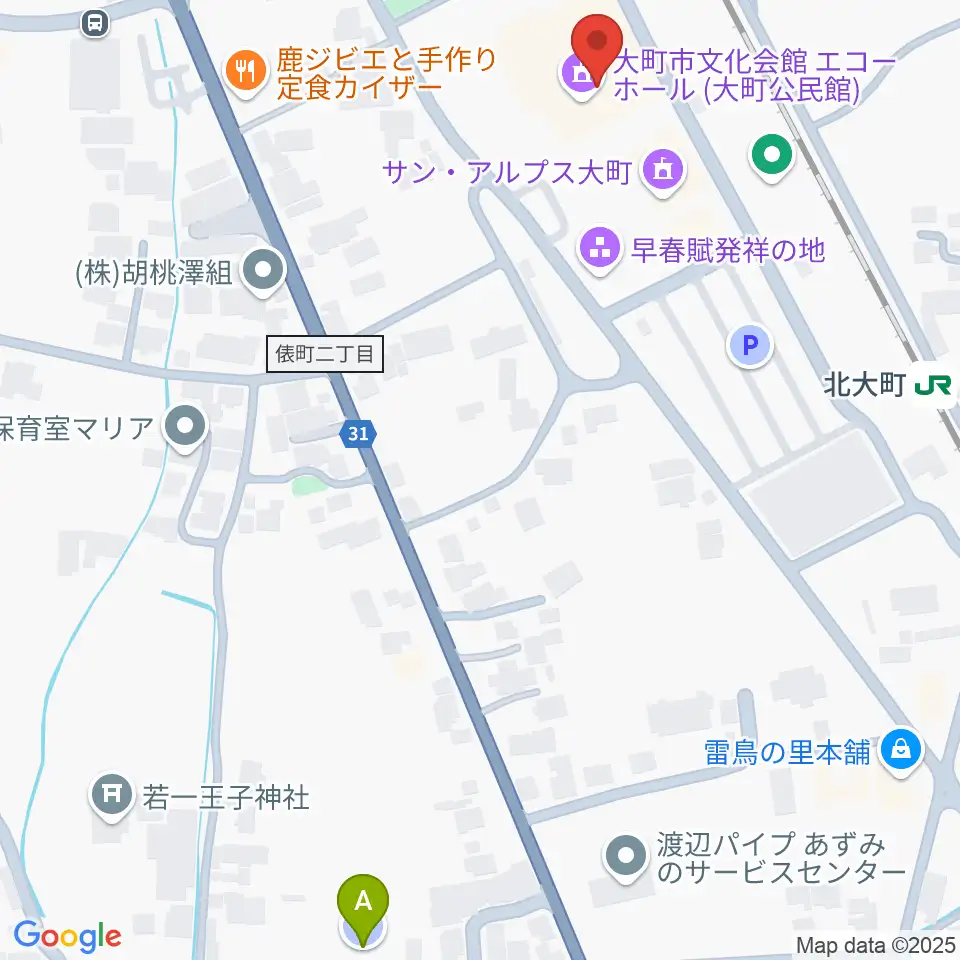 大町市文化会館エコーホール周辺の駐車場・コインパーキング一覧地図