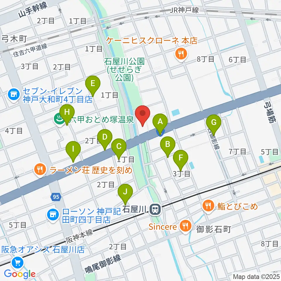神戸市立御影公会堂周辺の駐車場・コインパーキング一覧地図