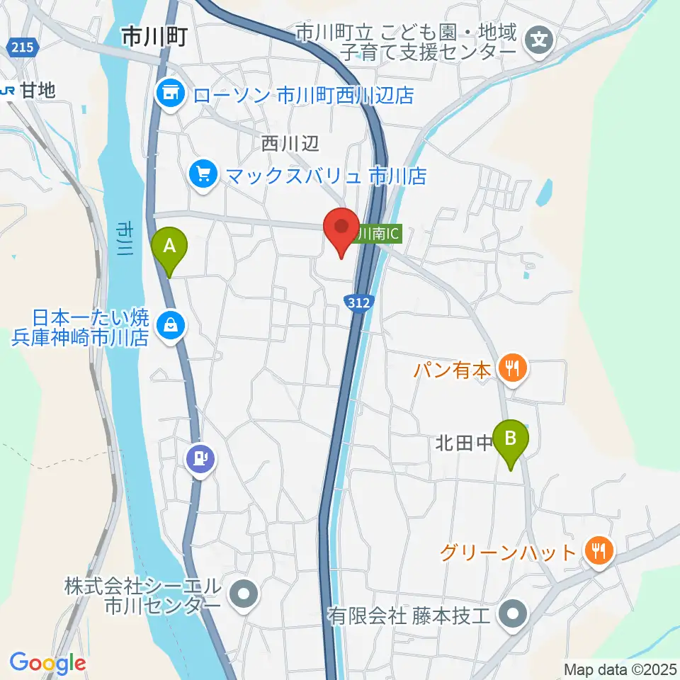 市川町文化センターひまわりホール周辺の駐車場・コインパーキング一覧地図