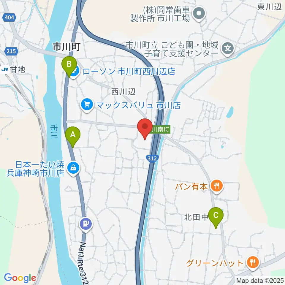 市川町文化センターひまわりホール周辺の駐車場・コインパーキング一覧地図