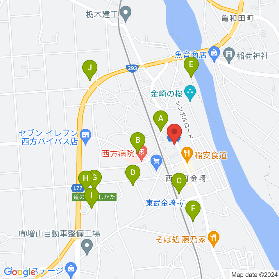 西方音楽館周辺の駐車場・コインパーキング一覧地図