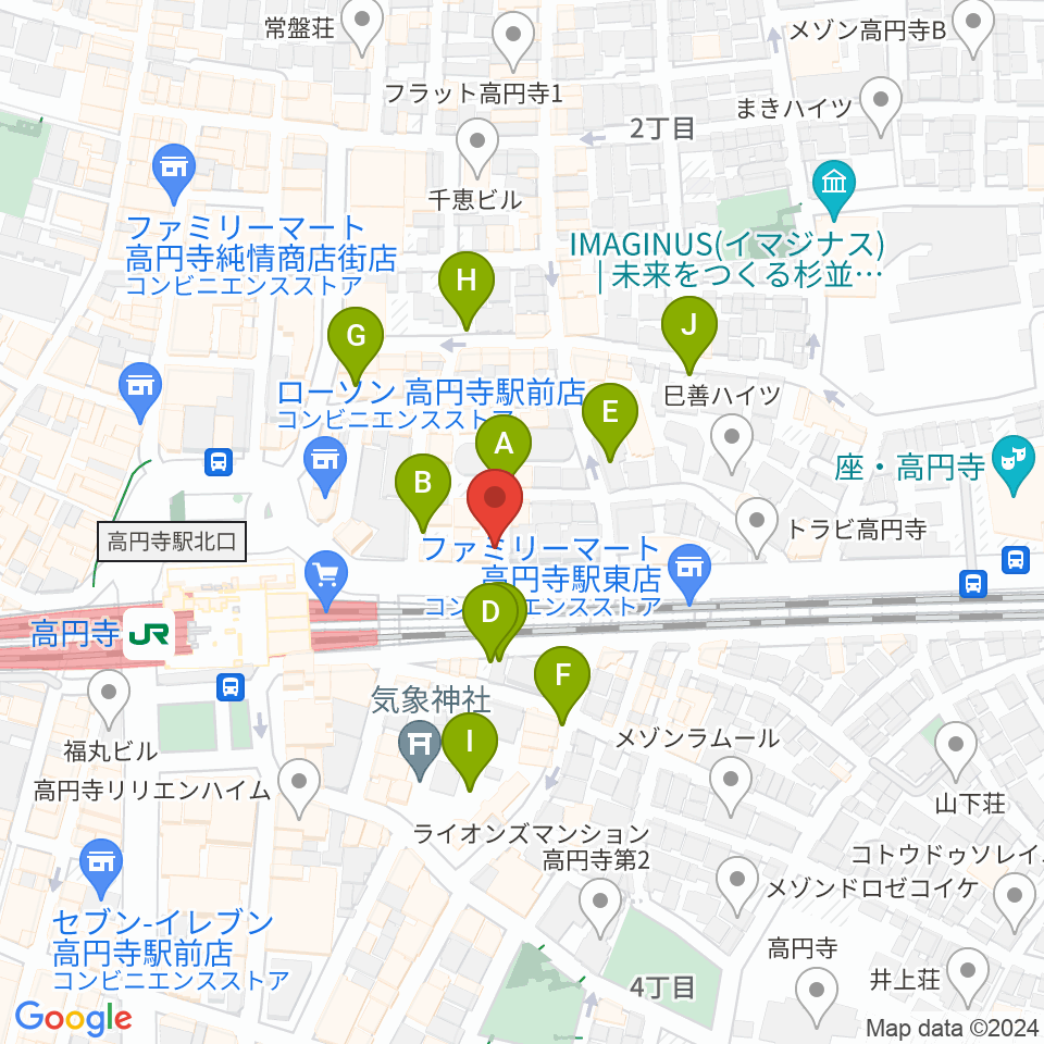 JIROKICHI周辺の駐車場・コインパーキング一覧地図