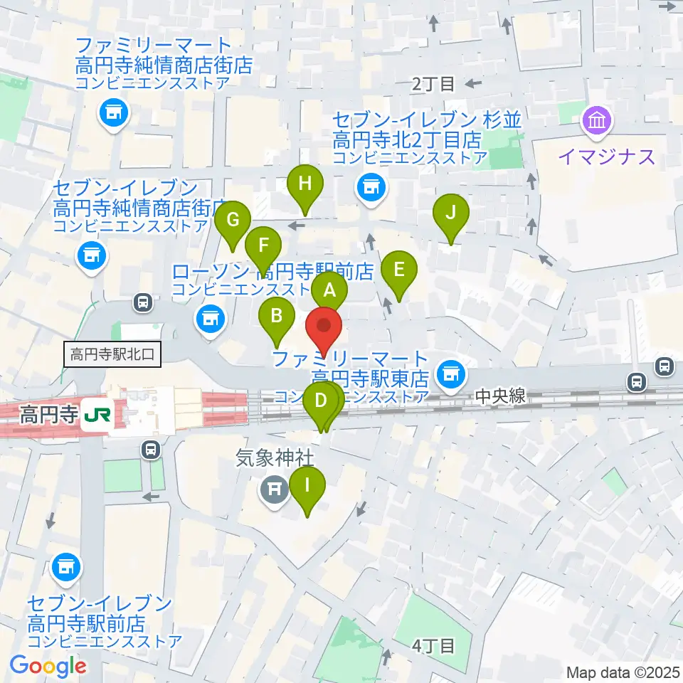 JIROKICHI周辺の駐車場・コインパーキング一覧地図