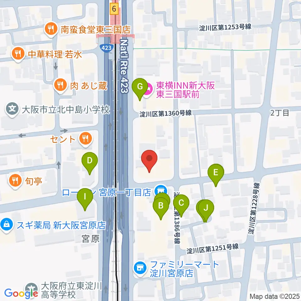 ビーテックジャパン大阪スタジオ周辺の駐車場・コインパーキング一覧地図