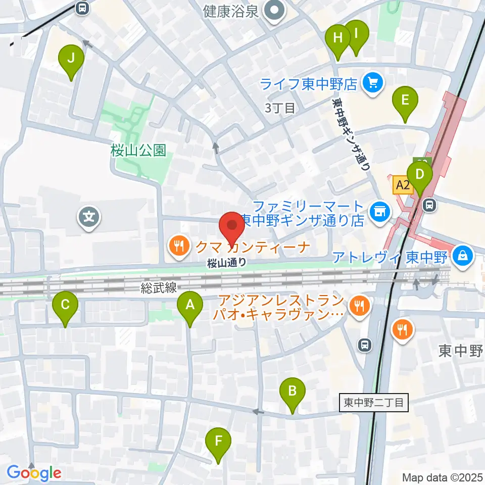 東中野カフェ・ド・リヨン周辺の駐車場・コインパーキング一覧地図