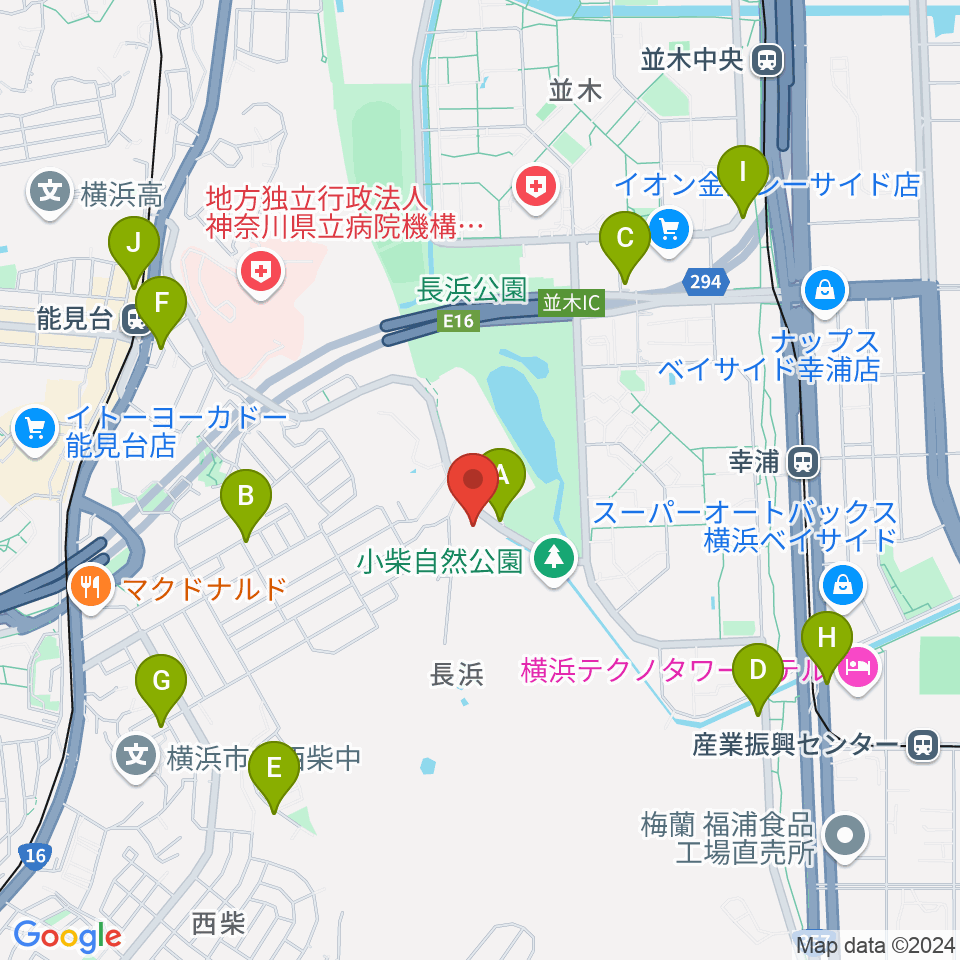 横浜市長浜ホール周辺の駐車場・コインパーキング一覧地図