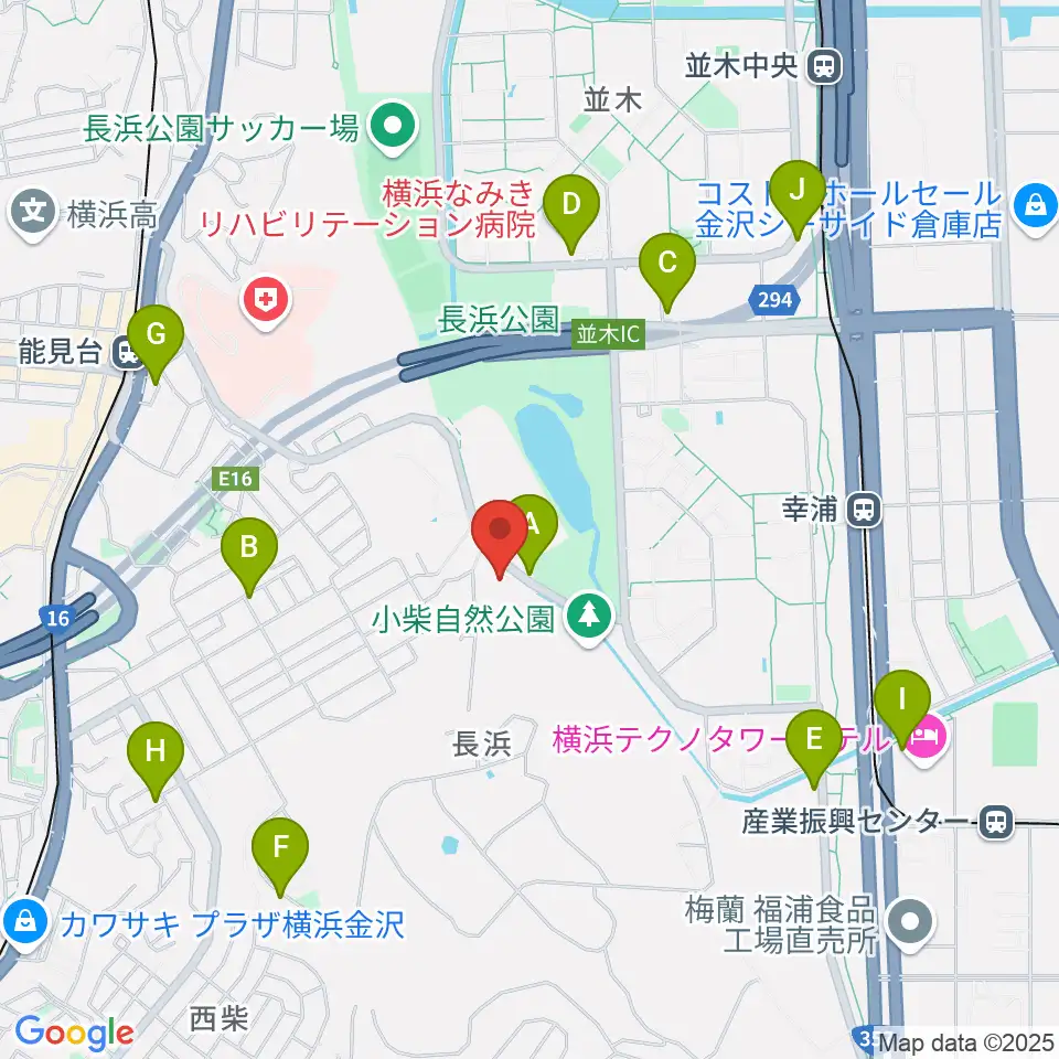 横浜市長浜ホール周辺の駐車場・コインパーキング一覧地図