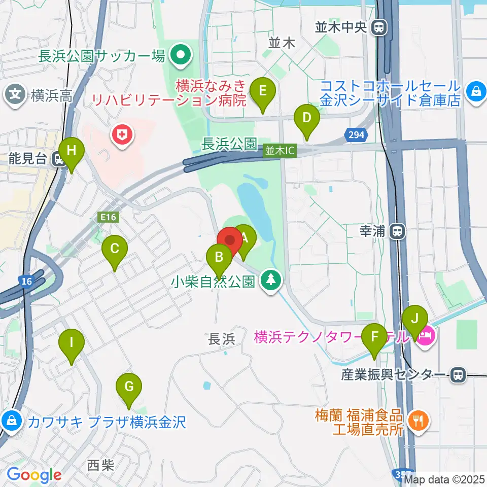 横浜市長浜ホール周辺の駐車場・コインパーキング一覧地図