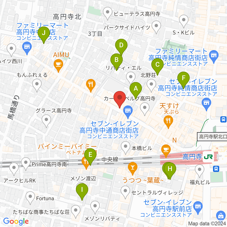 高円寺ShowBoat周辺の駐車場・コインパーキング一覧地図