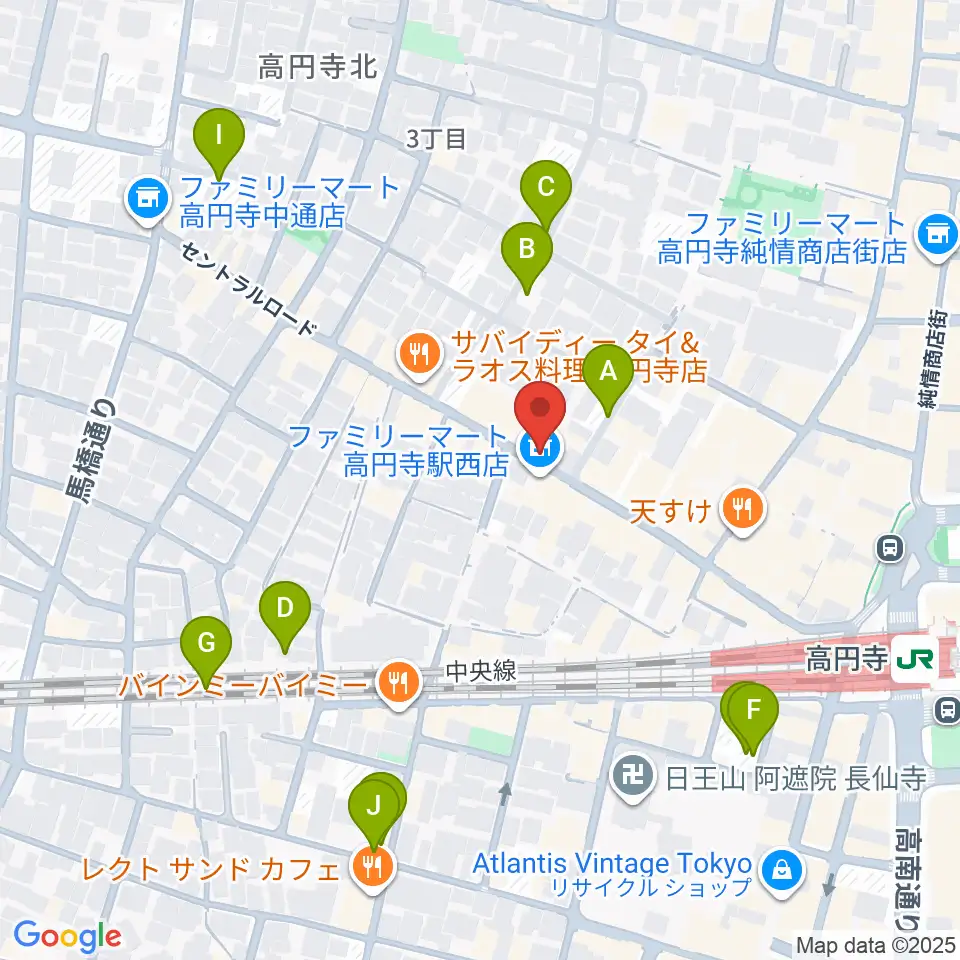 高円寺ShowBoat周辺の駐車場・コインパーキング一覧地図