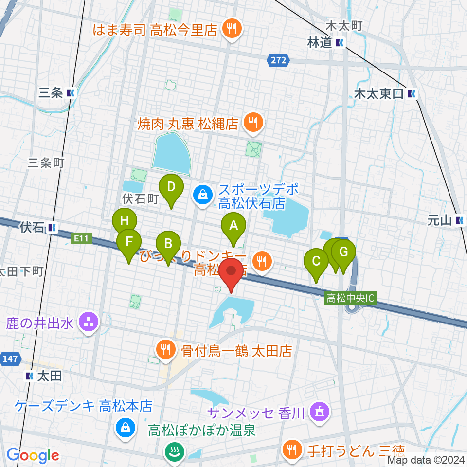 KUSAKA音楽教室周辺の駐車場・コインパーキング一覧地図