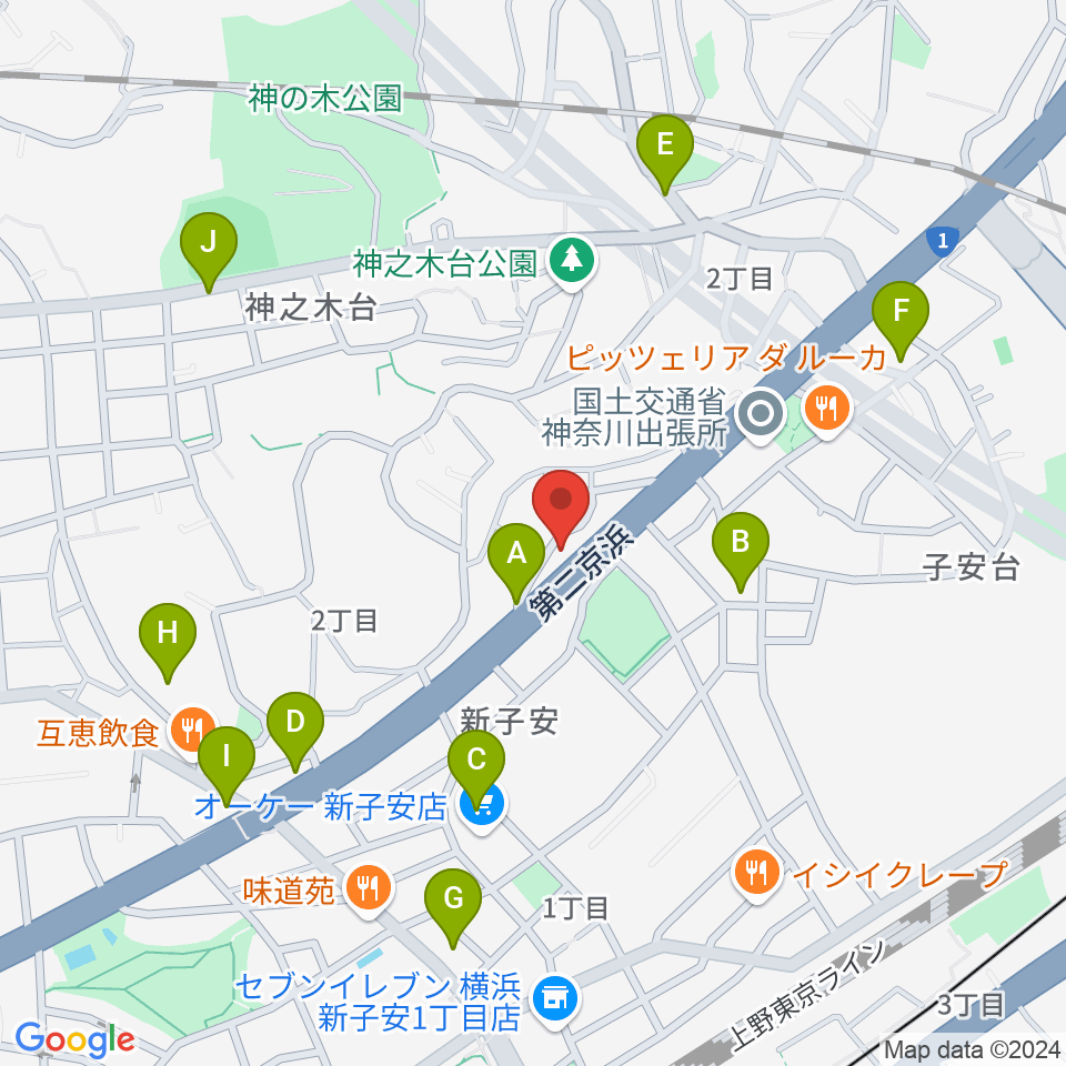 日本ピアノギャラリー横浜店周辺の駐車場・コインパーキング一覧地図