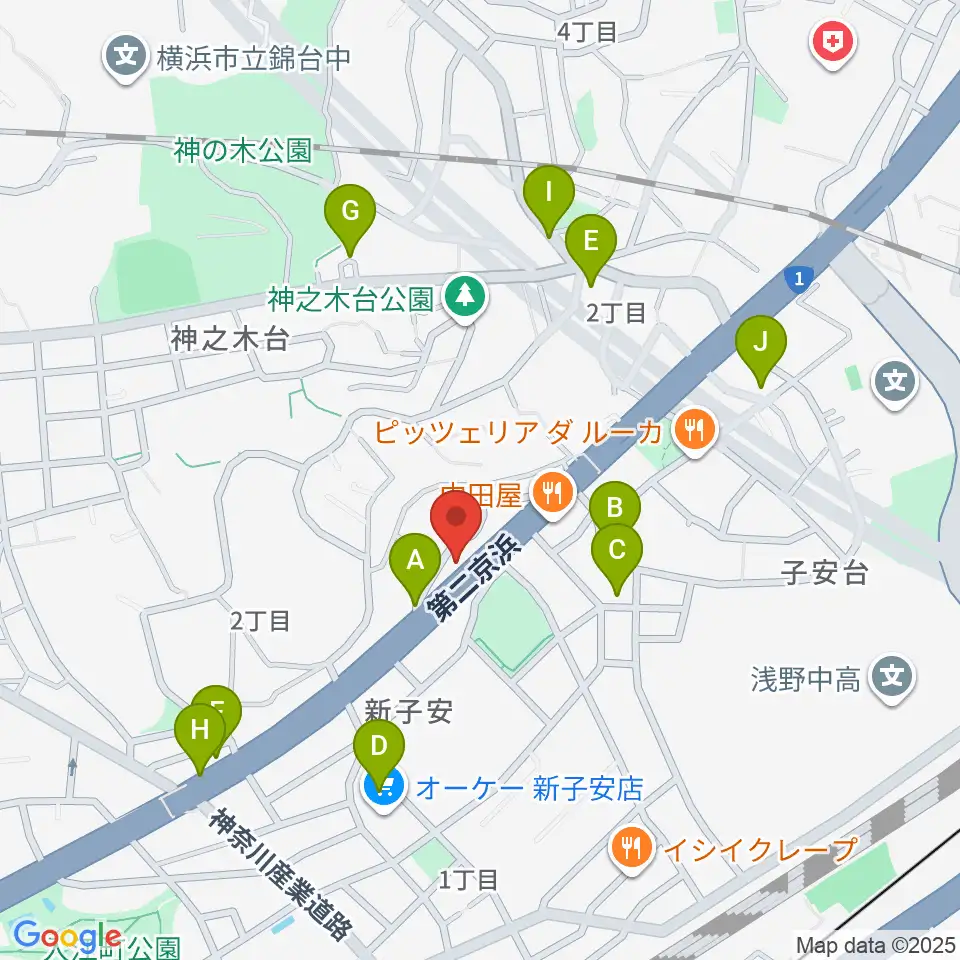 日本ピアノギャラリー横浜店周辺の駐車場・コインパーキング一覧地図