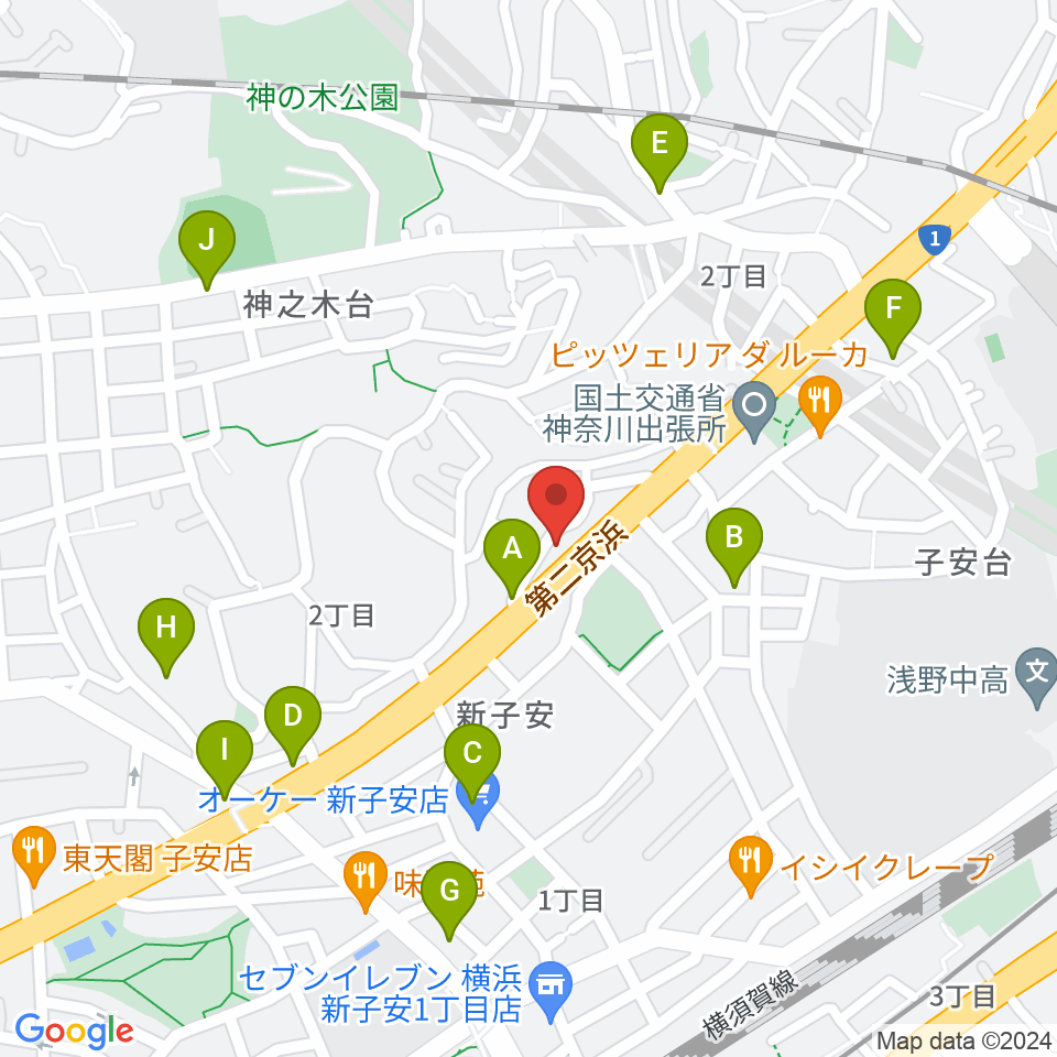 日本ピアノギャラリー横浜店 D-Studio周辺の駐車場・コインパーキング一覧地図