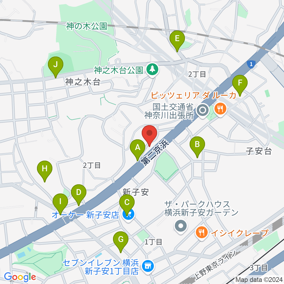 日本ピアノギャラリー横浜店 D-Studio周辺の駐車場・コインパーキング一覧地図