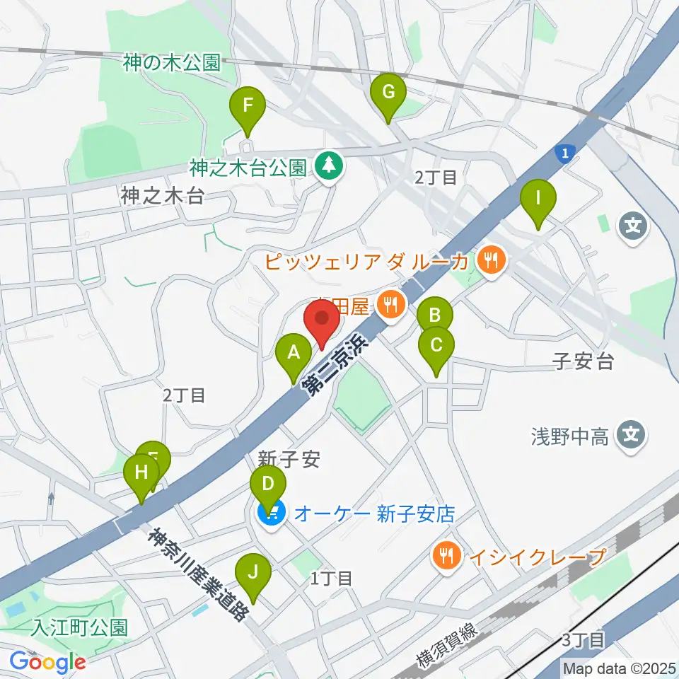 日本ピアノギャラリー横浜店 D-Studio周辺の駐車場・コインパーキング一覧地図