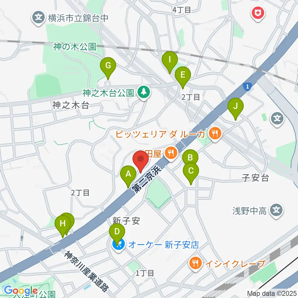 日本ピアノギャラリー横浜店 D-Studio周辺の駐車場・コインパーキング一覧地図
