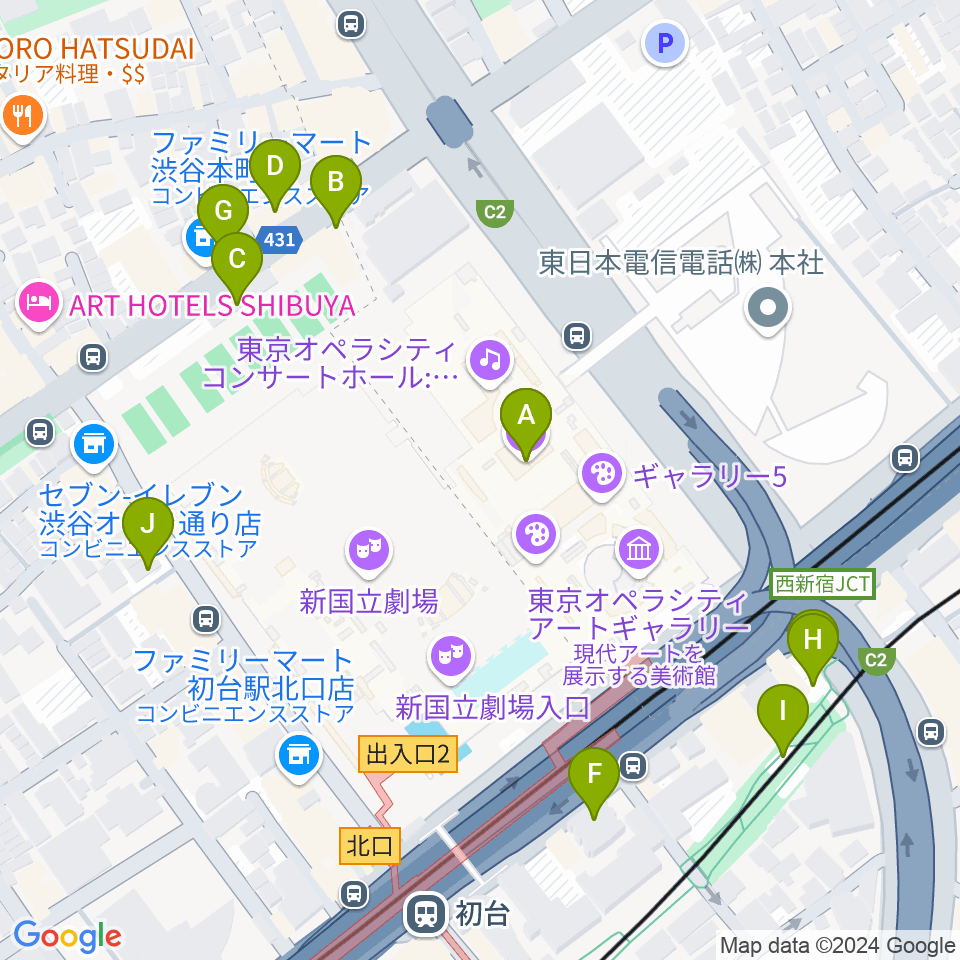 NTT ICC周辺の駐車場・コインパーキング一覧地図