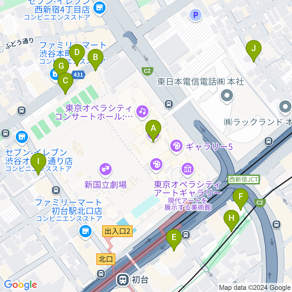 NTT ICC周辺の駐車場・コインパーキング一覧地図