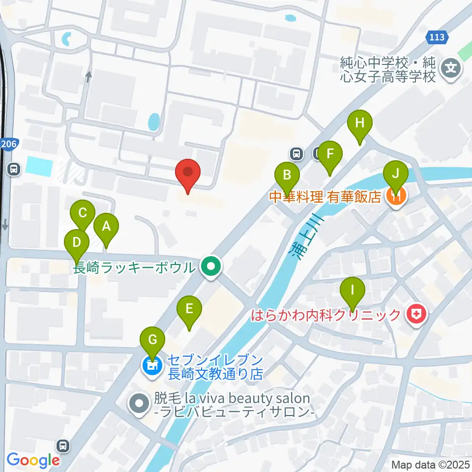 十八親和ホール・長崎創楽堂周辺の駐車場・コインパーキング一覧地図