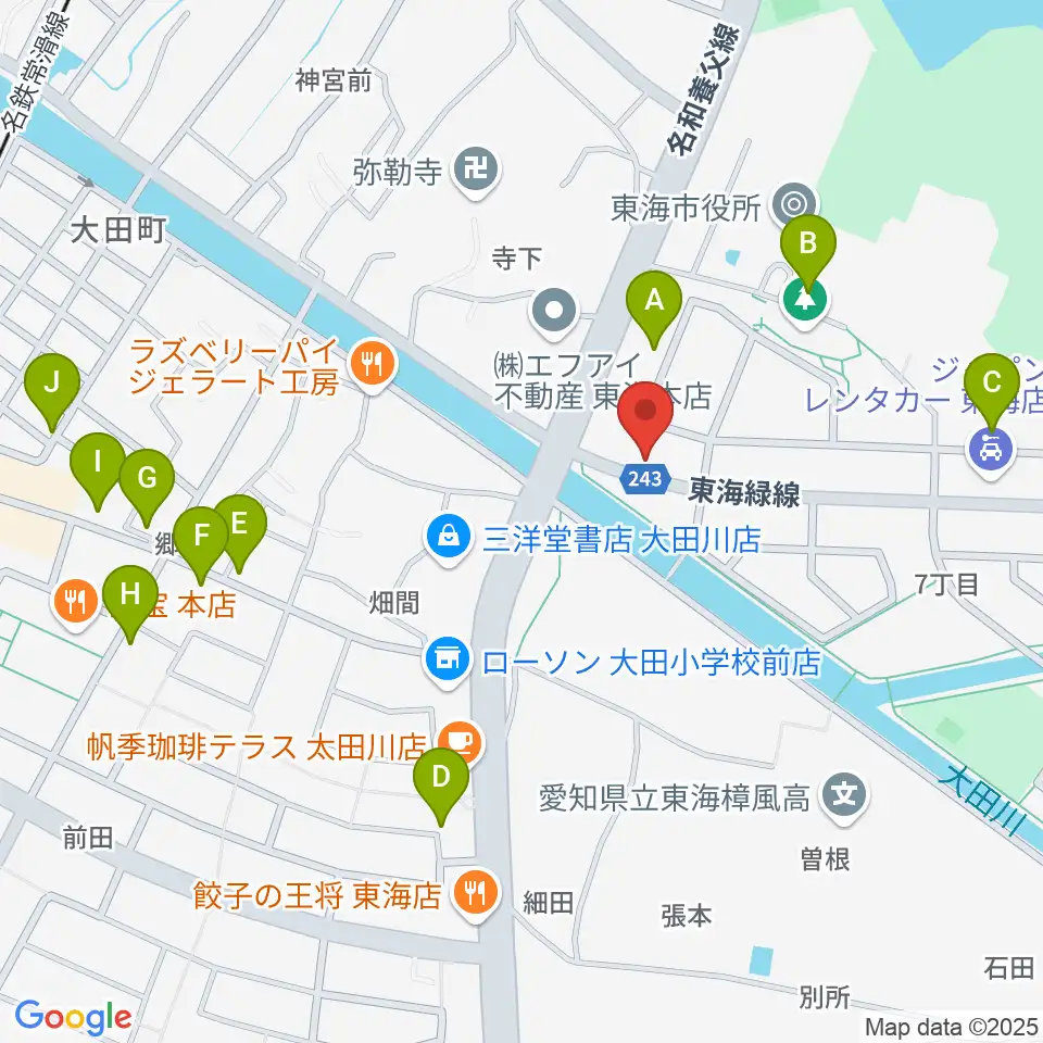 (株)マツイシ楽器店 大田川センター周辺の駐車場・コインパーキング一覧地図