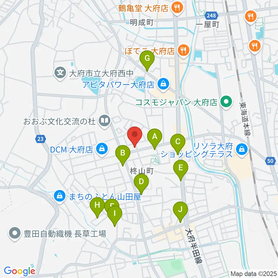 ミュージックガーデン大府周辺の駐車場・コインパーキング一覧地図
