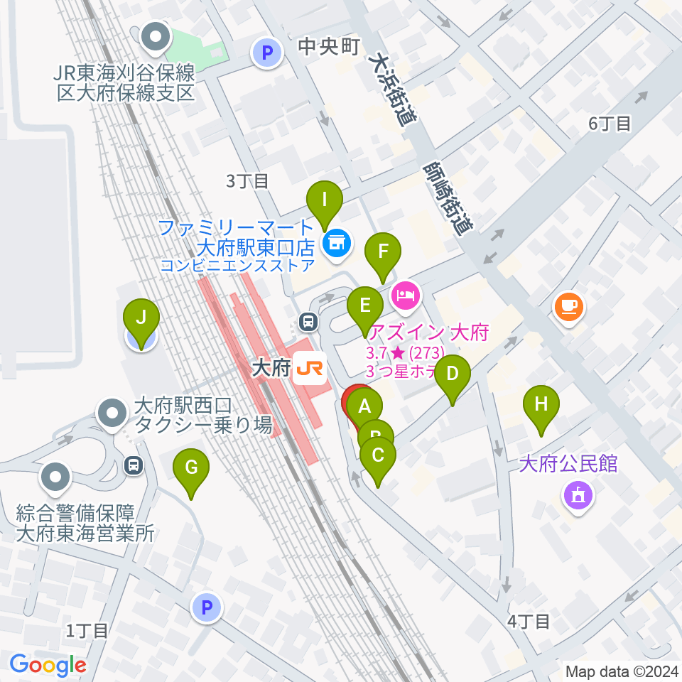 楽器晴海堂 大府ミュージックセンター周辺の駐車場・コインパーキング一覧地図