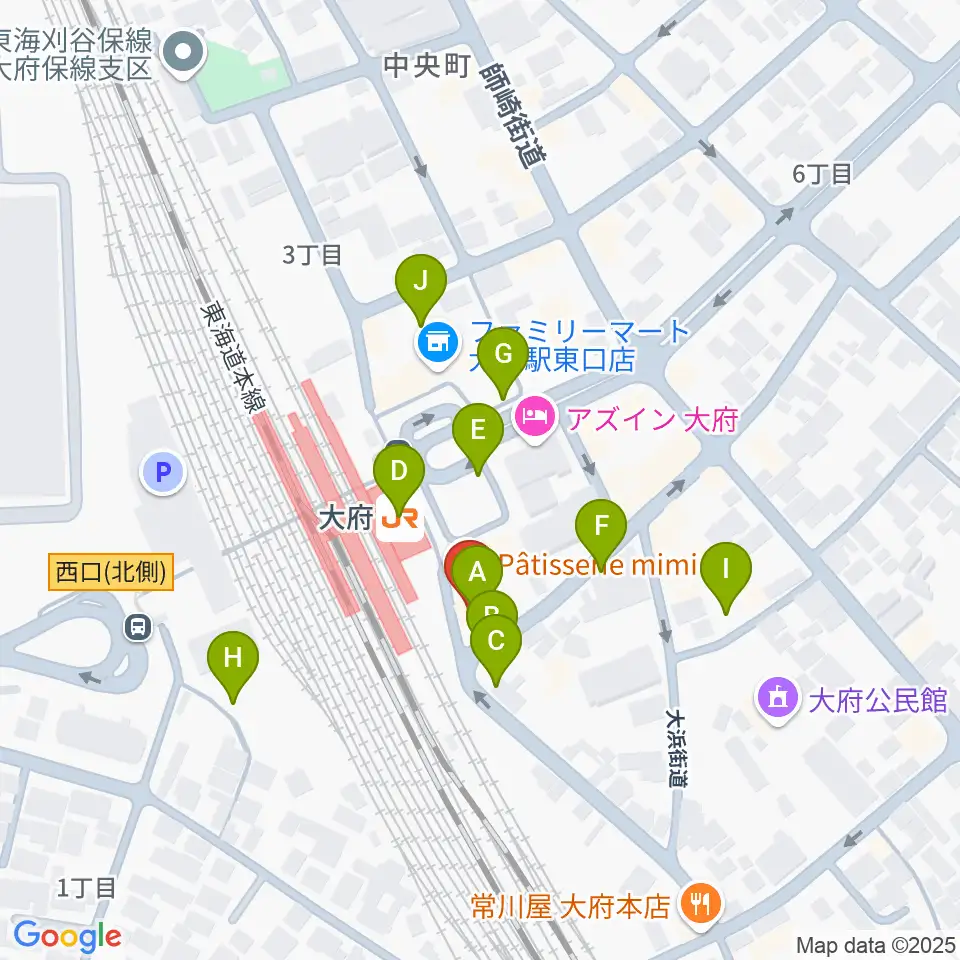 楽器晴海堂 大府ミュージックセンター周辺の駐車場・コインパーキング一覧地図