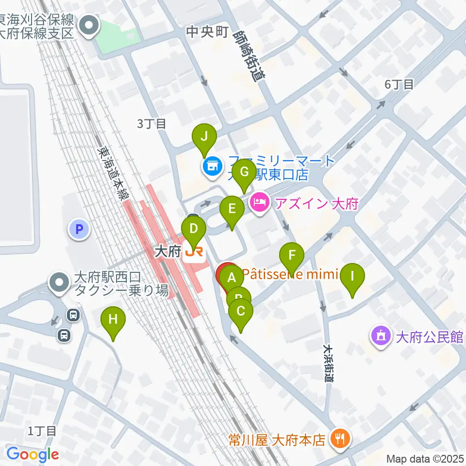 楽器晴海堂 大府ミュージックセンター周辺の駐車場・コインパーキング一覧地図