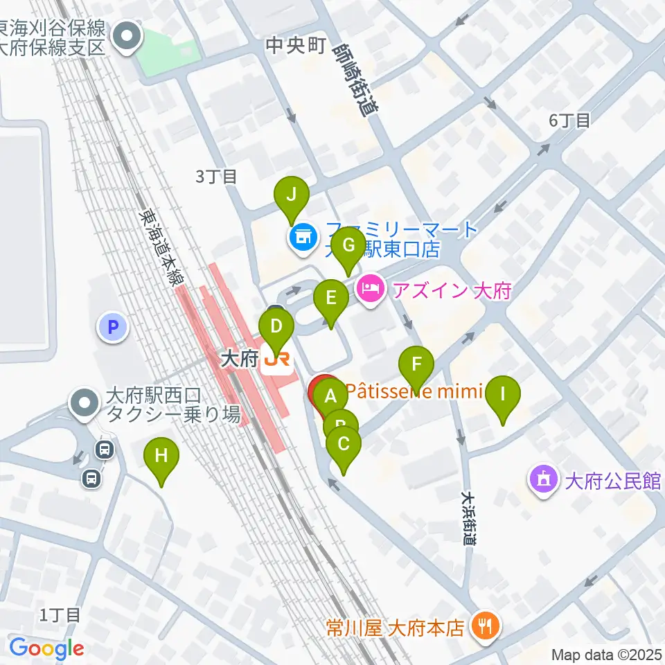 楽器晴海堂 大府ミュージックセンター周辺の駐車場・コインパーキング一覧地図