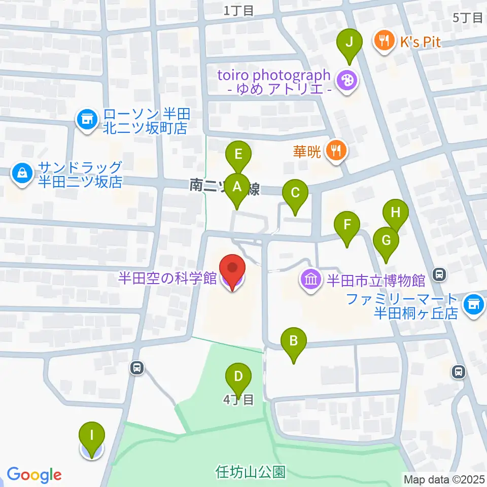 半田空の科学館周辺の駐車場・コインパーキング一覧地図